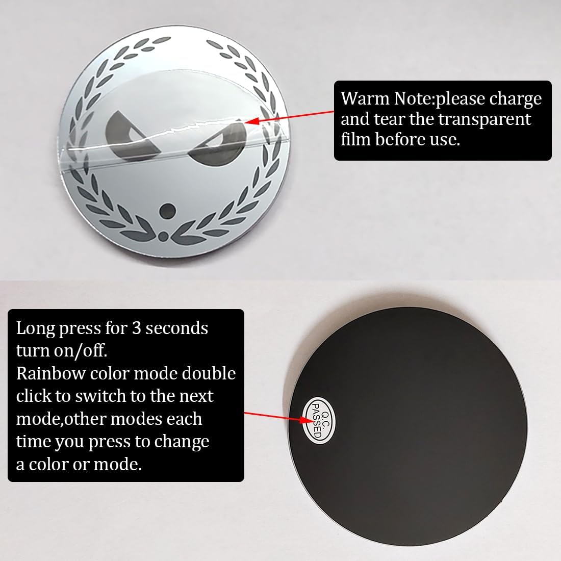 LED Cup Holder Lights, 2 PCS USB Charging Coasters With 7 Colors Luminescent Light Pad, Mat for Car Decoration Atmosphere Light - Image 5