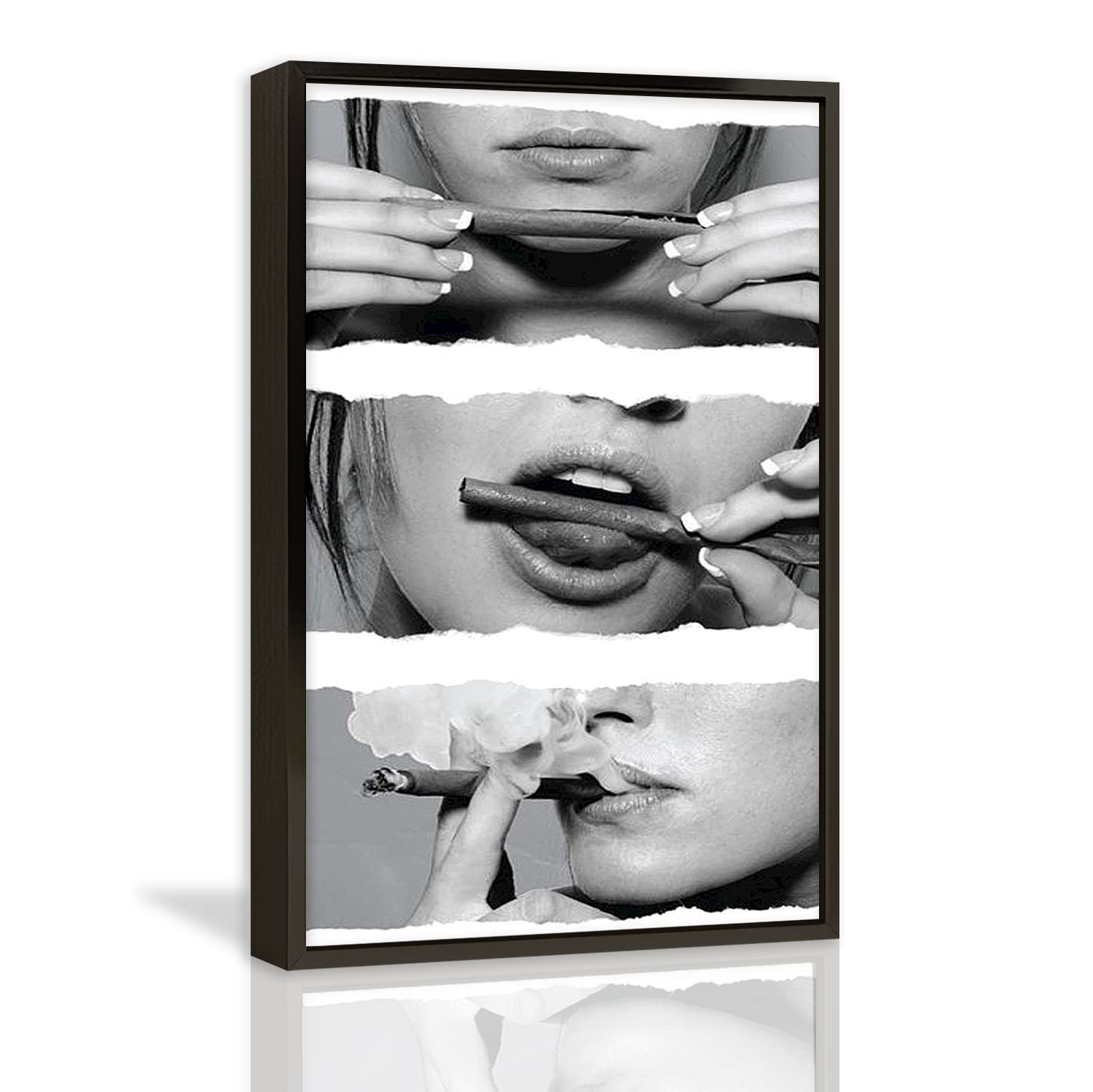 Amazon.co.jp: 絵画 タバコを吸う女性ですインテリア 絵画 白黒アート  