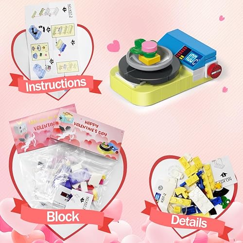 Miniatura 3 de Paquete de 24 regalos para el día de San Valentín para niños, tarjetas del día de San Valentín con electrodomésticos, bloques de construcción para