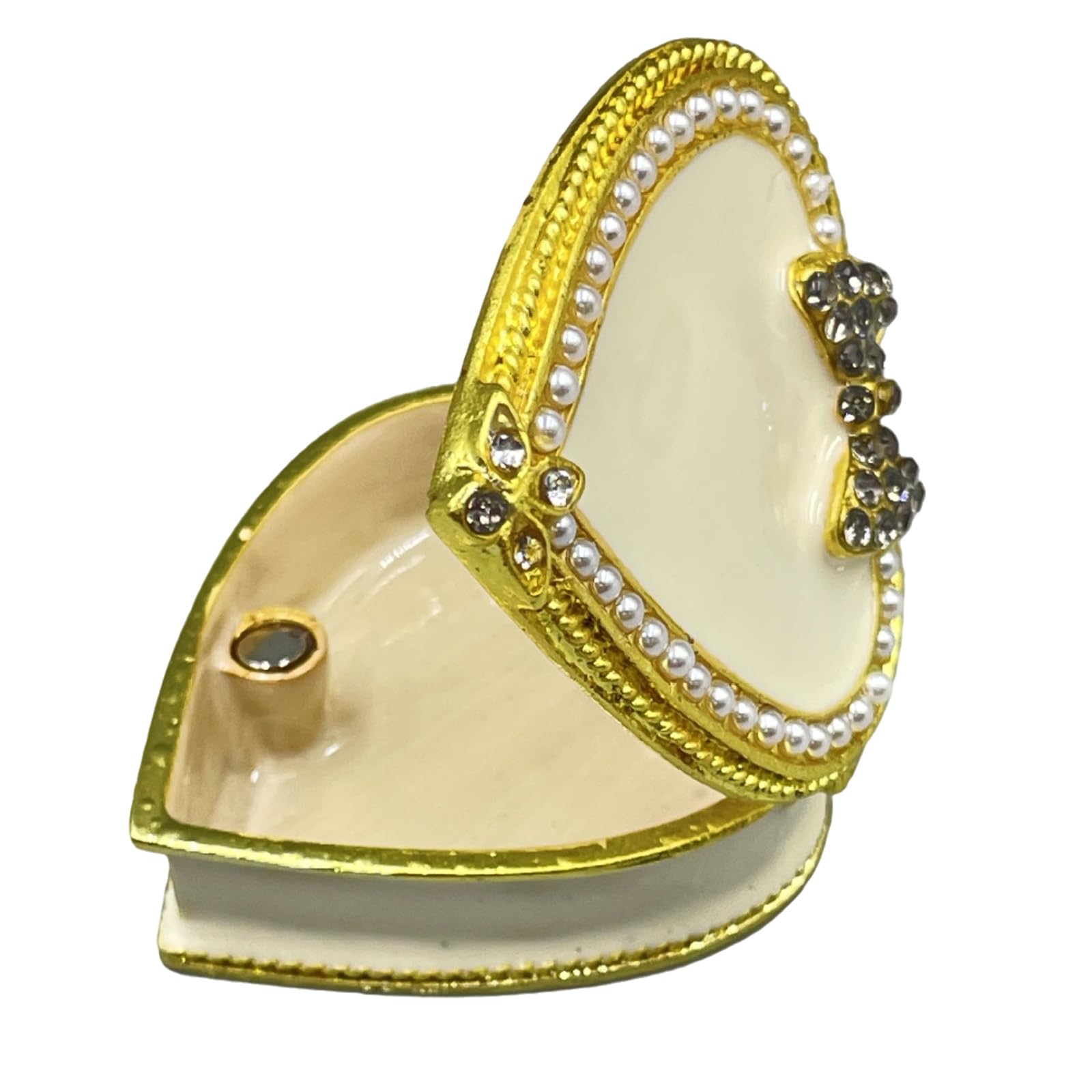 Lerpwige Enameled Butterfly Jewelry Box With Hinged Lid Bejeweled Trinket For Earrings Collectible Figurine Home Decor Bejeweled Jewelry Trinket Box