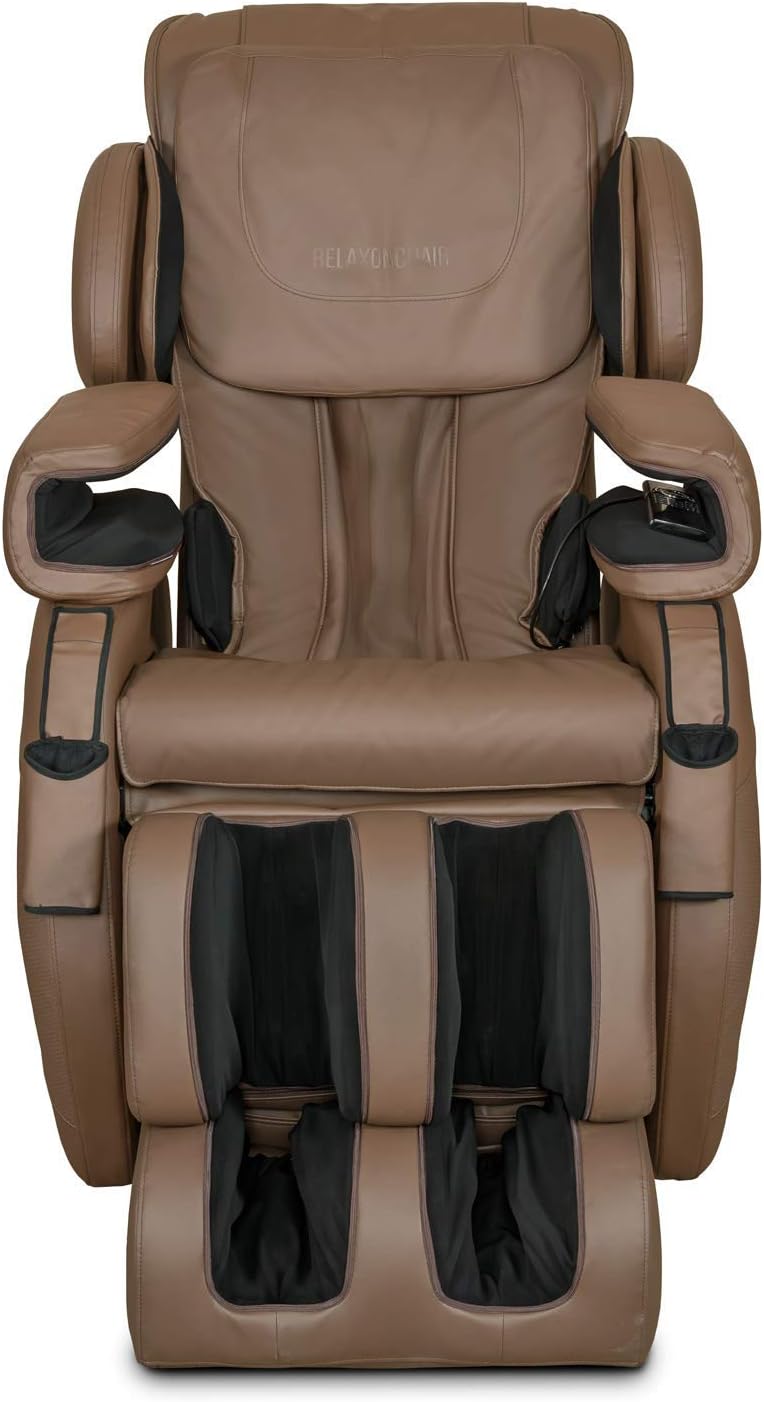 RELAXONCHAIR [MK-II Plus Full Body Zero Gravity Shiatsu Massage Chair with Built-in Heat and Air Massage System - Chocolate