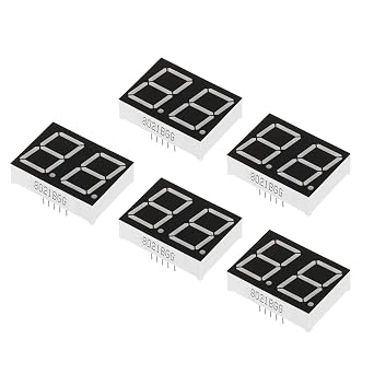 PATIKIL 5 Pack LED Display Digital Tube 7 Segment 10 Pin 2 Bit 3.3V Green