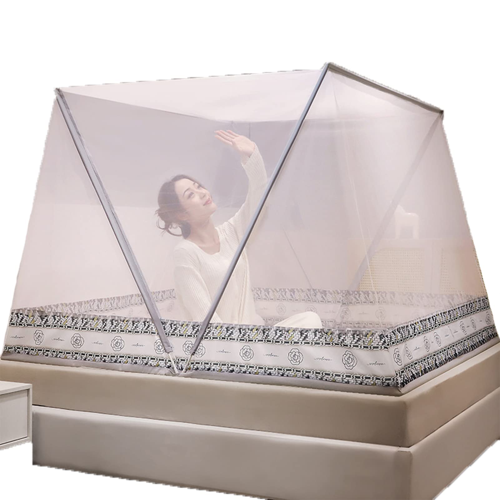 GJMSSMY Mosquito Net For Bed,Portable Folding Mosquito Net Travel Mosquito Net Home Mosquito Tent Foldable Mosquito Net Easy Installation,A,135 * 190 * 100CM