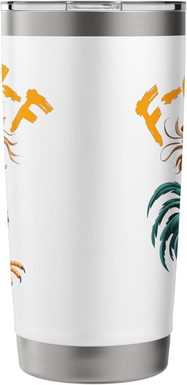 F-Caw-F Funny Chicken Humor F-Caw-F Quote Rooster Meme Stainless Steel Insulated Tumbler - Image 4