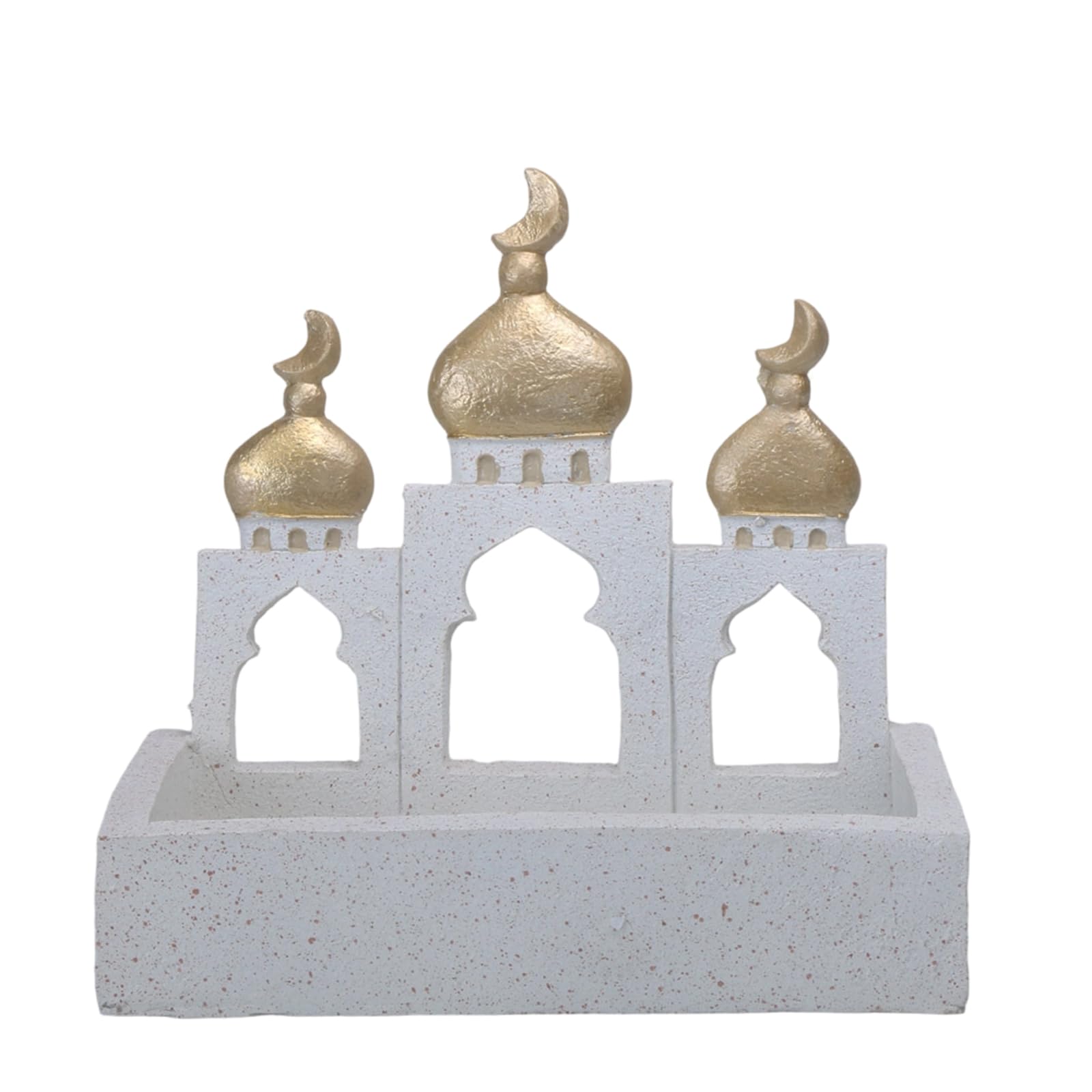 Msioytog Ramadans Eid Home Decorations Jewelry Storage Box Gold and White Mosque Tower Islamics Eid Mubaraks Decors Table Ornament Gold and White Mosque Tower