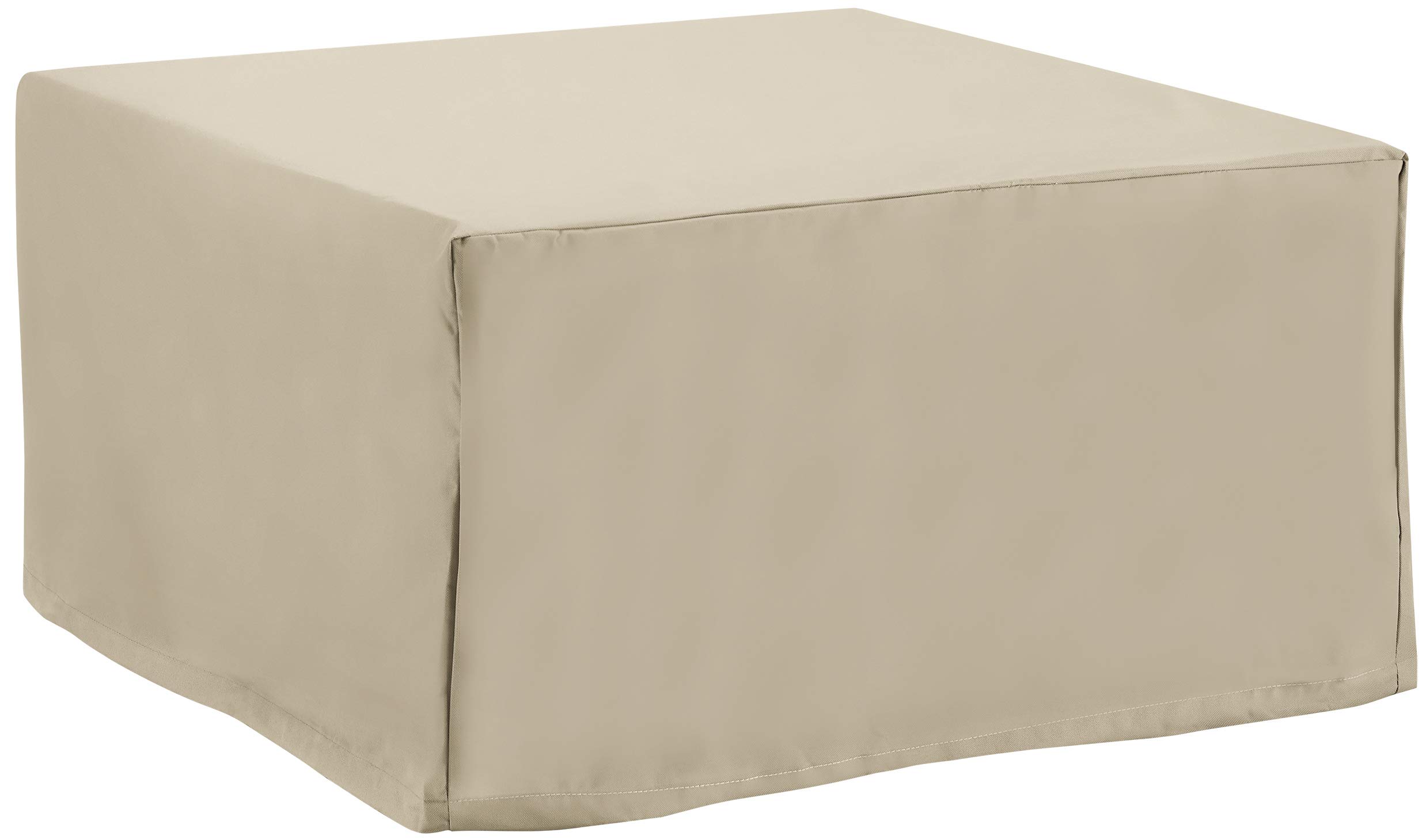 Protector impermeable exterior para mesa de centro y puf cuadrado color marrón claro