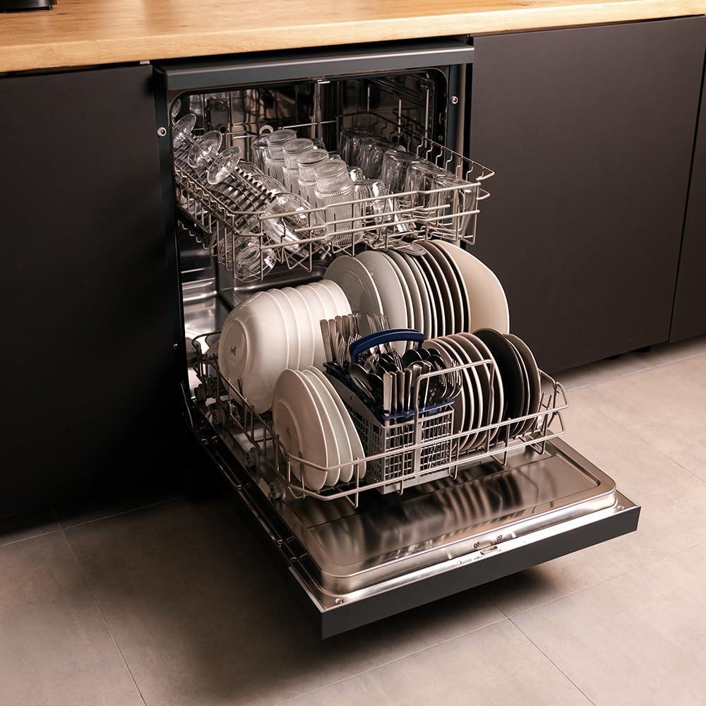 Cecotec Lavastoviglie Compatto 60cm Bolero Aguazero 6110 Dark E. 1850W, 13 Coperti, 6 Programmi, Funzioni Mezza Carica, Programma 3 in 1, Avvio Ritardato, Dry+, FullTouch e ChildLock