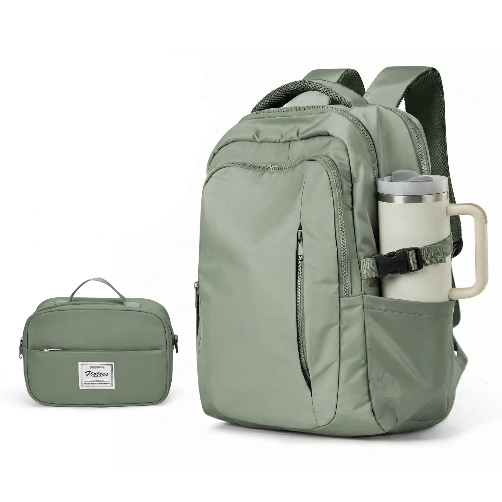 suwasp Travel Backpack for Women Airline Approved Carry On, Large Laptop Backpack for Men, Flight Approved Luggage Backpack (Green-with Toiletry Bag)