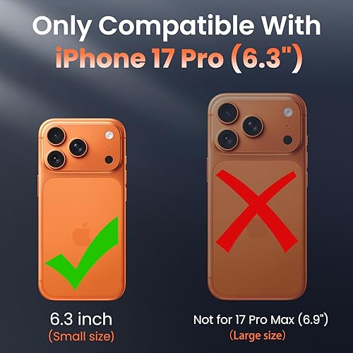 Miniatura 2 de Yzoiko Funda magnética fuerte para iPhone 17 Pro con funda para cámara protección de grado militar de 10 pies compatible con MagSafe a prueba de