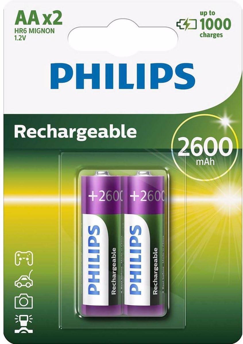 Philips çok aşamalı Life NiMH pil AA Mignon 2600 mAh 2'li Paket