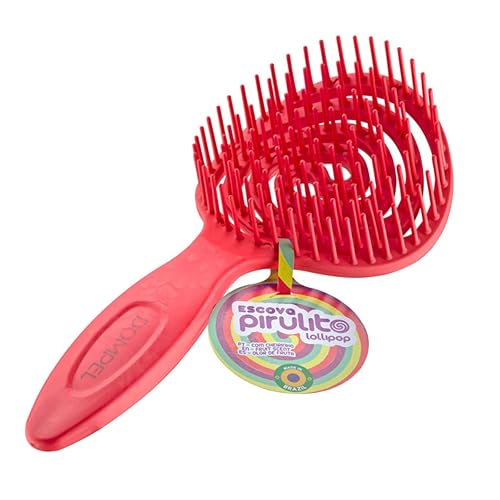 Miniatura 5 de Dompel Cepillo de pelo Pirulito, cerdas antiestáticas, para todo tipo de cabello, este juego de cepillos viene en cuatro deliciosos aromas (fresa,