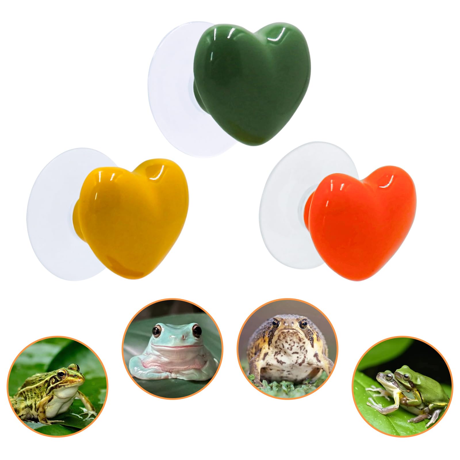 Akcesoria do terrarium z żabą drzewną, wielokolorowe, ceramiczne, do relaksu i wspinaczki, z przyssawkami, akcesoria do siedliska zbiornika, dla afrykańskiej żaby karłowatej, ropuchy