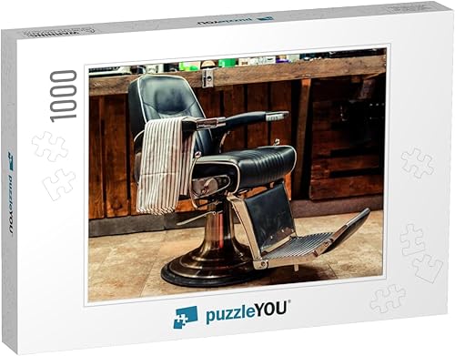 Silla de peluquería vintage. Barbershop Business.... Rompecabezas con 1000 piezas