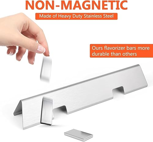 Miniatura 41 de QuliMetal 66033 Barras aromatizantes para Weber Genesis II E-410/E-415/E-435, piezas de parrilla para parrillas de gas Weber GS4 Genesis II LX serie