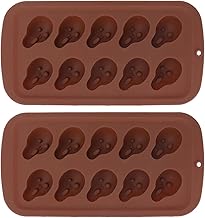 EVTSCAN 2 moldes de chocolate de silicone com 10 furos – moldes em forma de caveira para bolo, conjunto de utensílios de cozinha faça você mesmo para assar bolos e doces de chocolate