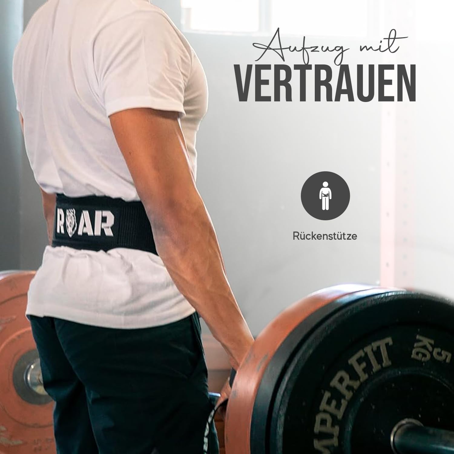 Roar® Gewichthebergürtel V2 - Fitness-Gürtel für Bodybuilding, Krafttraining, Gewichtheben - Trainingsgürtel für Damen und Herren