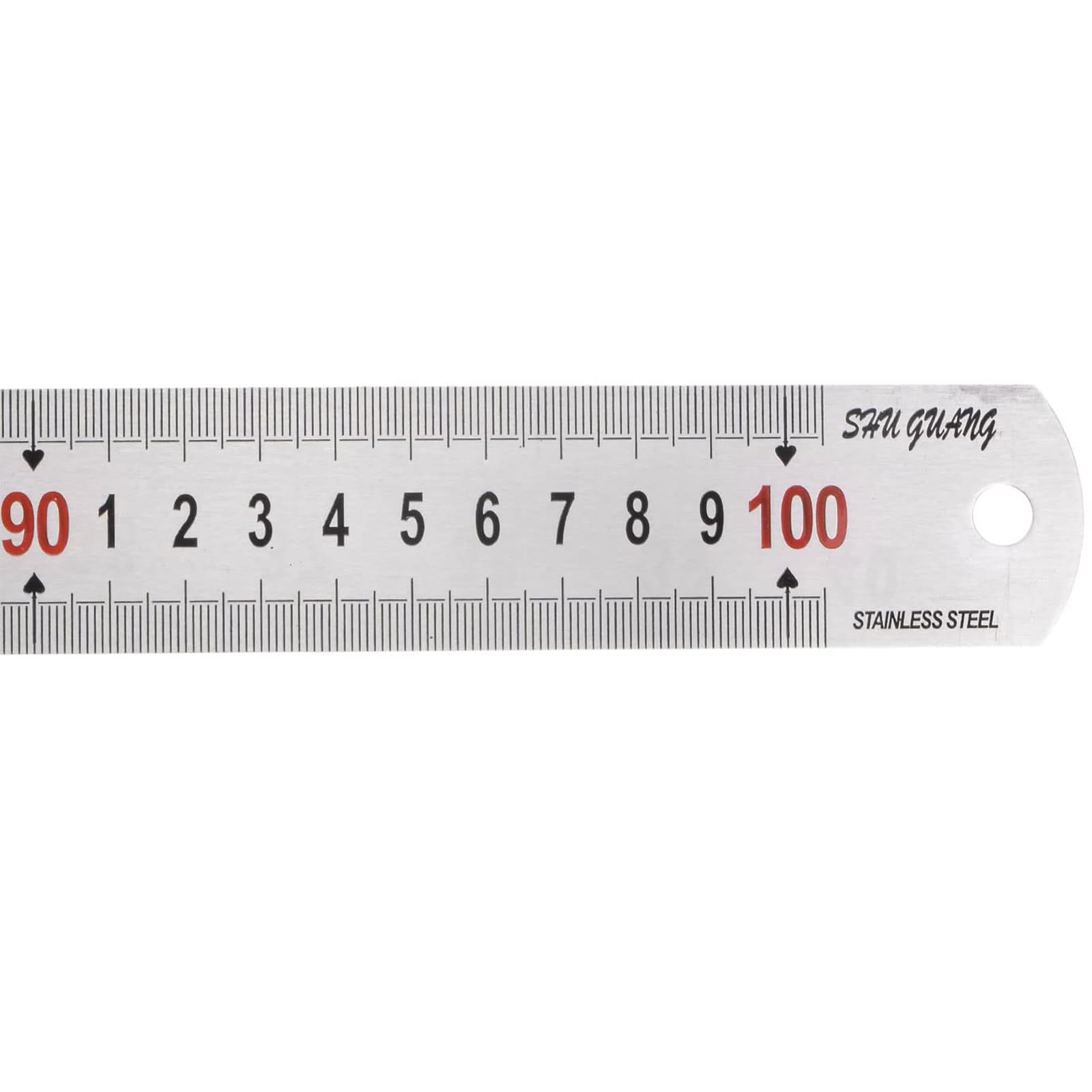 TA-VIGOR Stainless Steel Ruler, 100cm Length Metric Straight Rulers, 1.5mm Thick Metal Ruler, Precision Measuring Tool with Hanging Hole for School, Office, Sewing, Craft and DIY Use