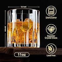 Vista 3 de Vasos de whisky, vaso de bourbon de 11 onzas, juego de 2 vasos de whisky, vasos de whisky, vasos de whisky, vasos de roca para bourbon, whisky