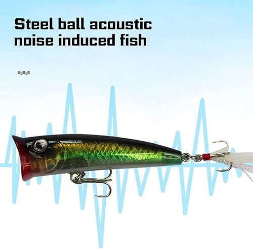 Miniatura 4 de Señuelos de pesca, 2.953 in0.35 oz Wobbler Popper pesca cebo duro señuelo para pesca pesca amantes de la pesca, trucha lubina, pesca, 3, talla única