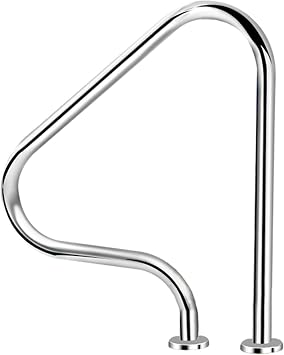 Pool Handrail Stair Railing - Complete kit,304 Stainless Steel Swimming Pool Grab Rail,for Indoor Outdoor Pools Spa Water Park,80 80 cm Safey Handle