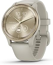 Garmin vívomove Trend, Stylish Hybrid Smartwatch, Long-Lasting Battery Life, Dynamic Watch Hands and Touchscreen Display, French Gray