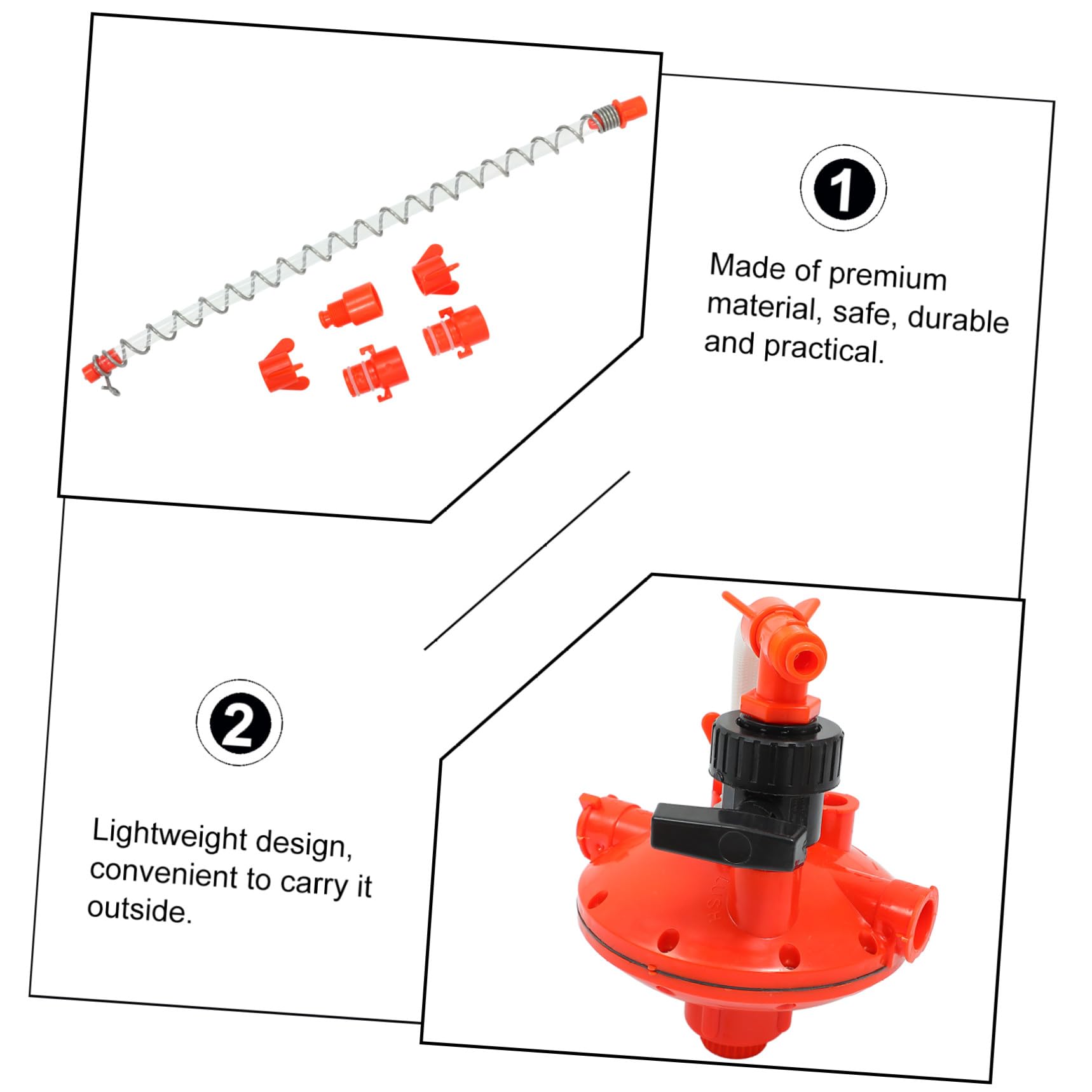 Abbeveratoio Automatico di Regolatore Galline Pressione | Plastica Rossa, 1 Pezzo, Prevenzione Perdite e Peso Ridotto, per Allevamento Avicolo