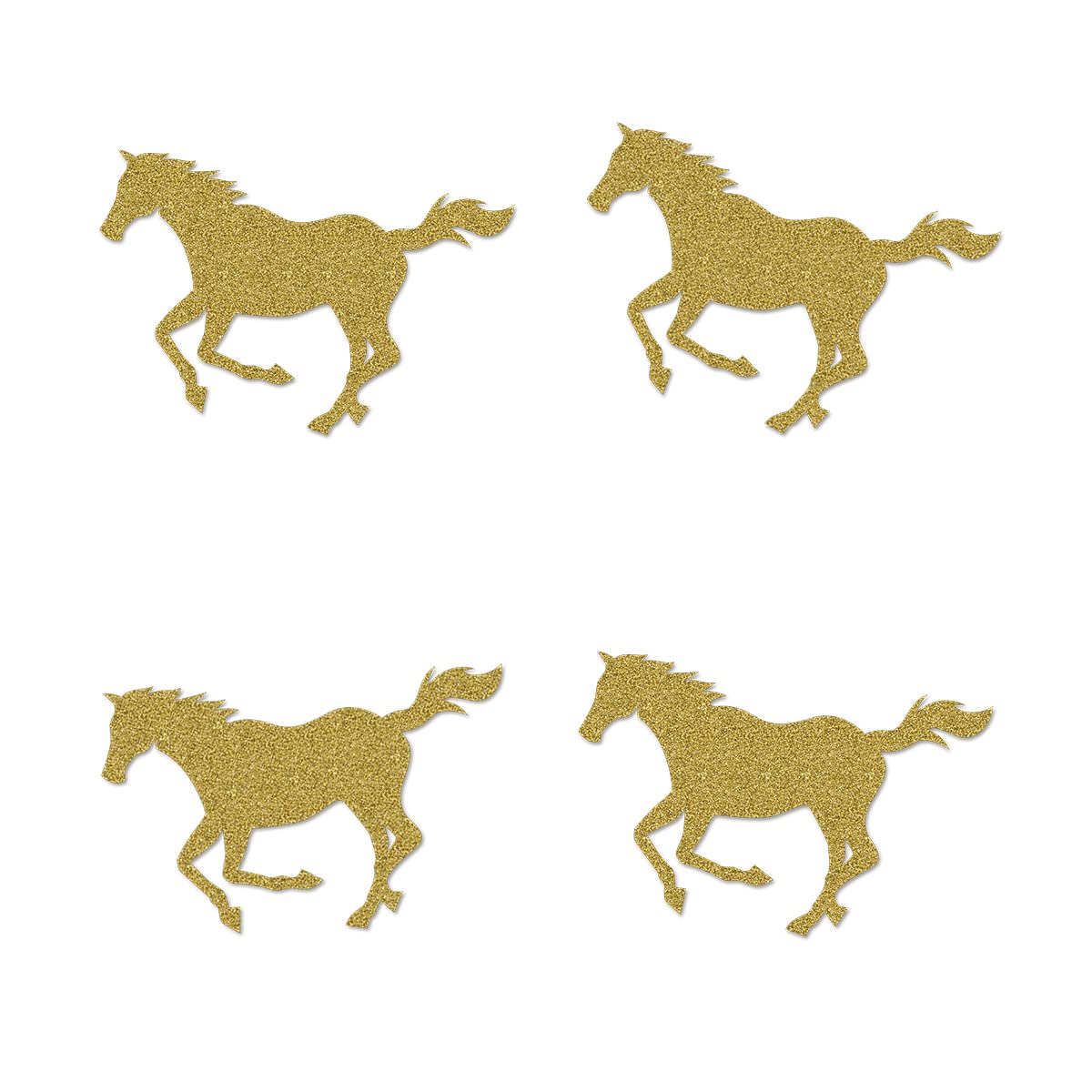 Gold Horse Cut-outs, 12-Pack Table Topper Double-sided Birthday Baby Shower Party Decorations