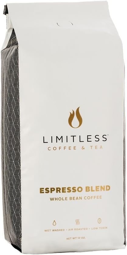 Limitless Coffee Whole Bean Air Roasted Coffee, Espresso Blend, 12 Ounce