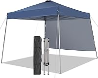 Vista 10 de Carpa con Toldo, Toldo Emergente de 10X10 Pies, Carpa Instantánea para Exteriores con Patas Inclinadas y Bolsa de Transporte, Refugio de Gazebo