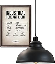LEDSone Industrial Pendant Light Retro Chandelier Ceiling Light Vintage Lamp Ceiling Lighting Metal Shade for Restaurant Living Room Bedroom Kitchen Bar Corridor (White) (Set of 2 Black)