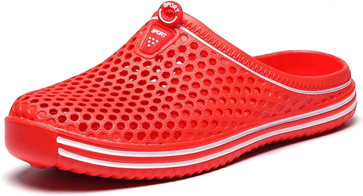 SECHRITE Zoccoli da uomo, scarpe da giardino, sandali acquatici, pantofole e zoccoli da doccia, impermeabili, Blu marino, 41 EU