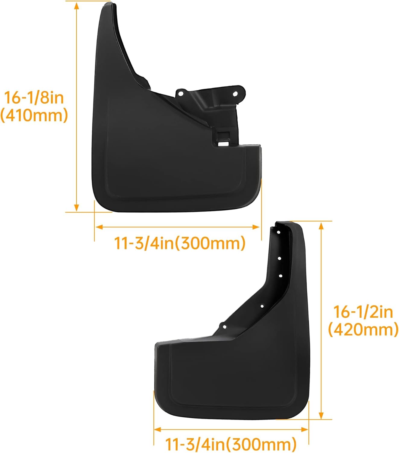 HECASA Mud Flaps Splash Guards Compatible with 2021-2025 Ford Bronco Replacement for M2DZ-16A550-AA M2DZ-16A550-BB (Not Fits Sport Model) Front & Rear 4 PCS