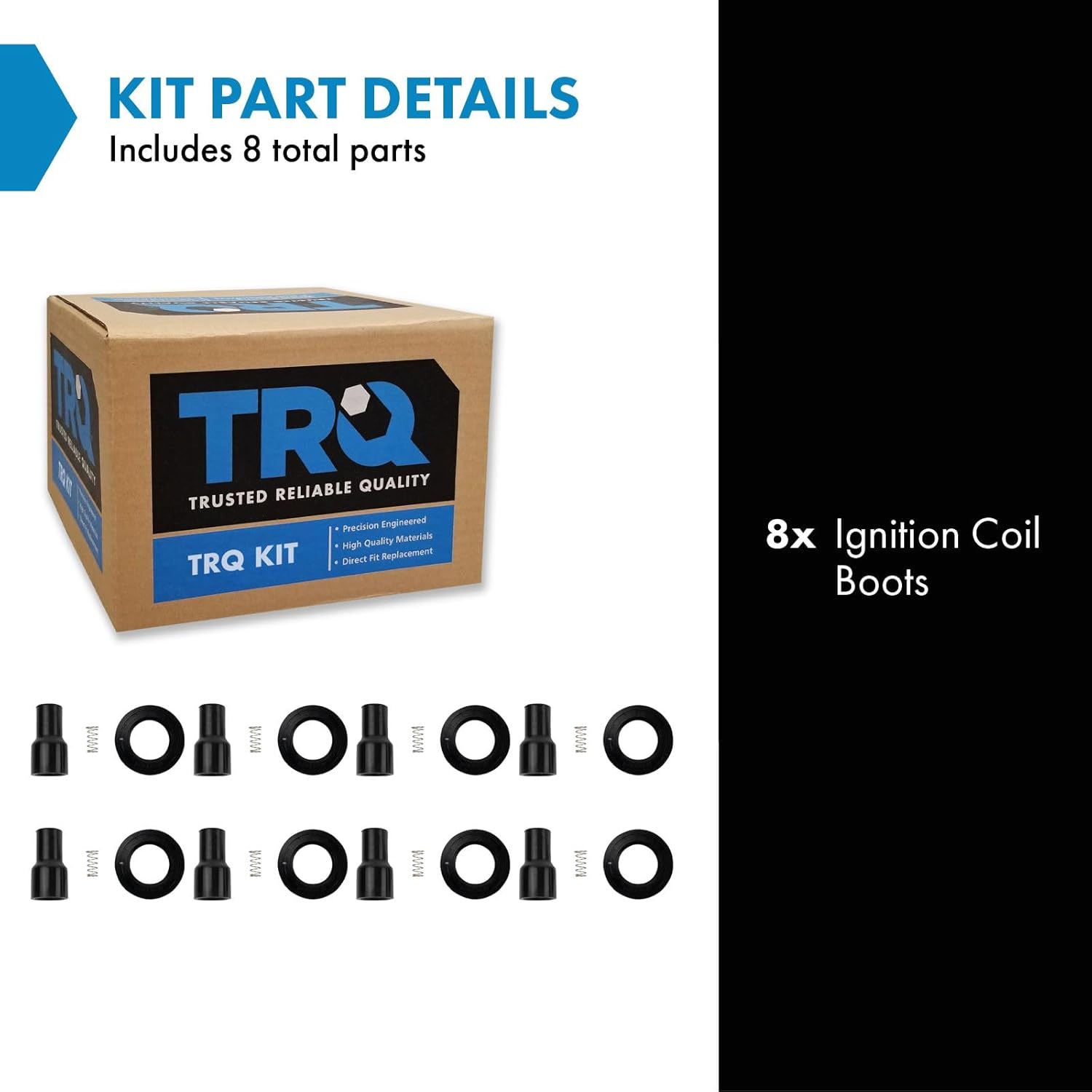 TRQ Engine Ignition Coil Boot Kit Set of 8 for Toyota Lexus 4,3L 4.7L V8 New