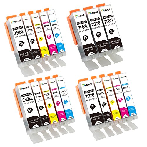 PGI-250XL CLI-251XL PGI250 CLI251 XL Ink Cartridges (6 Large BK 3 Cyan 3 Magenta 3 Yellow 3 Small BK) , Compatible with Pixma MX922 MG6620 MX722 MG5620 iX6820 iP7220 - Tekmall