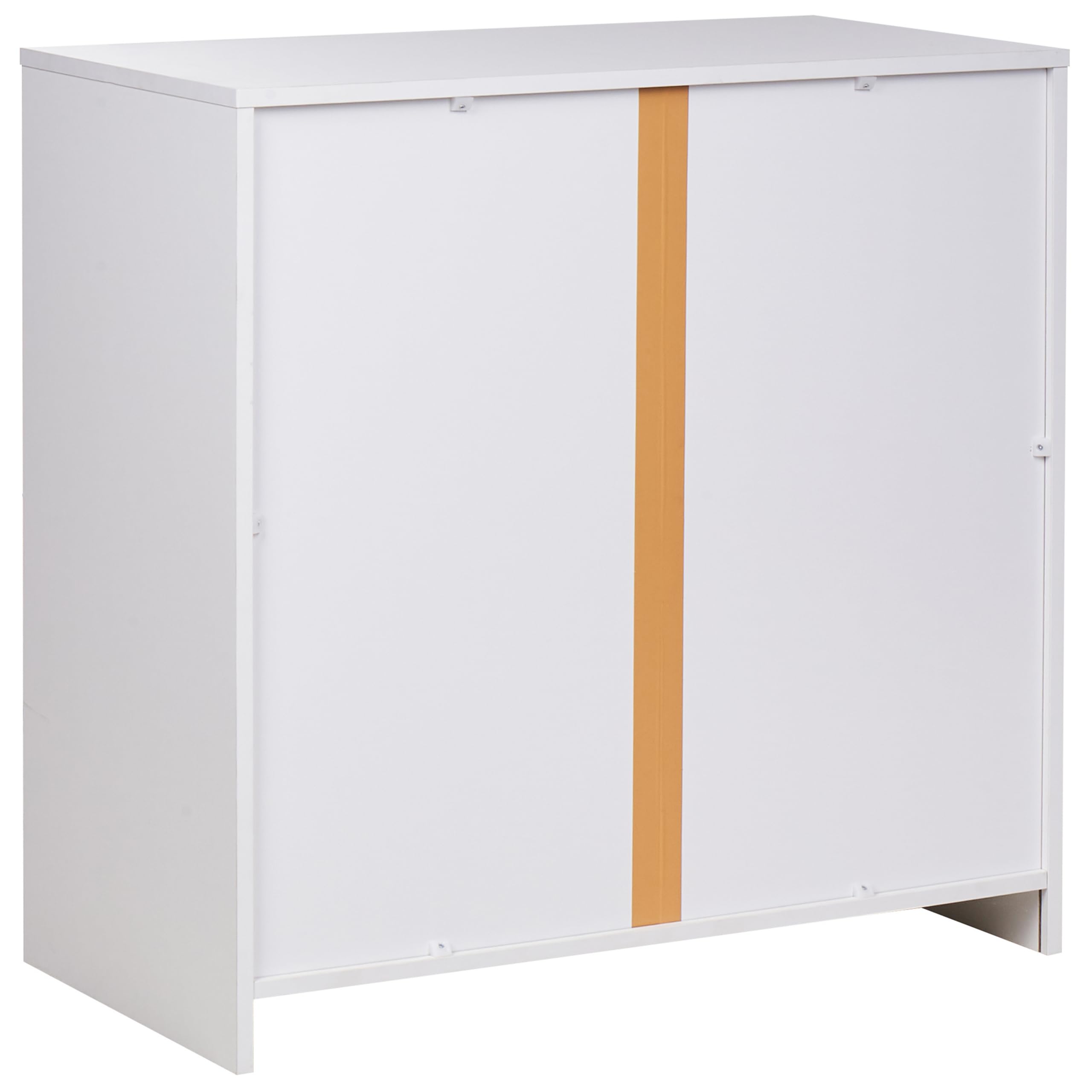 Beliani Petite Armoire à 2 Portes Gris et Blanc 80 cm en Panneaux Particules de Bois Zehna