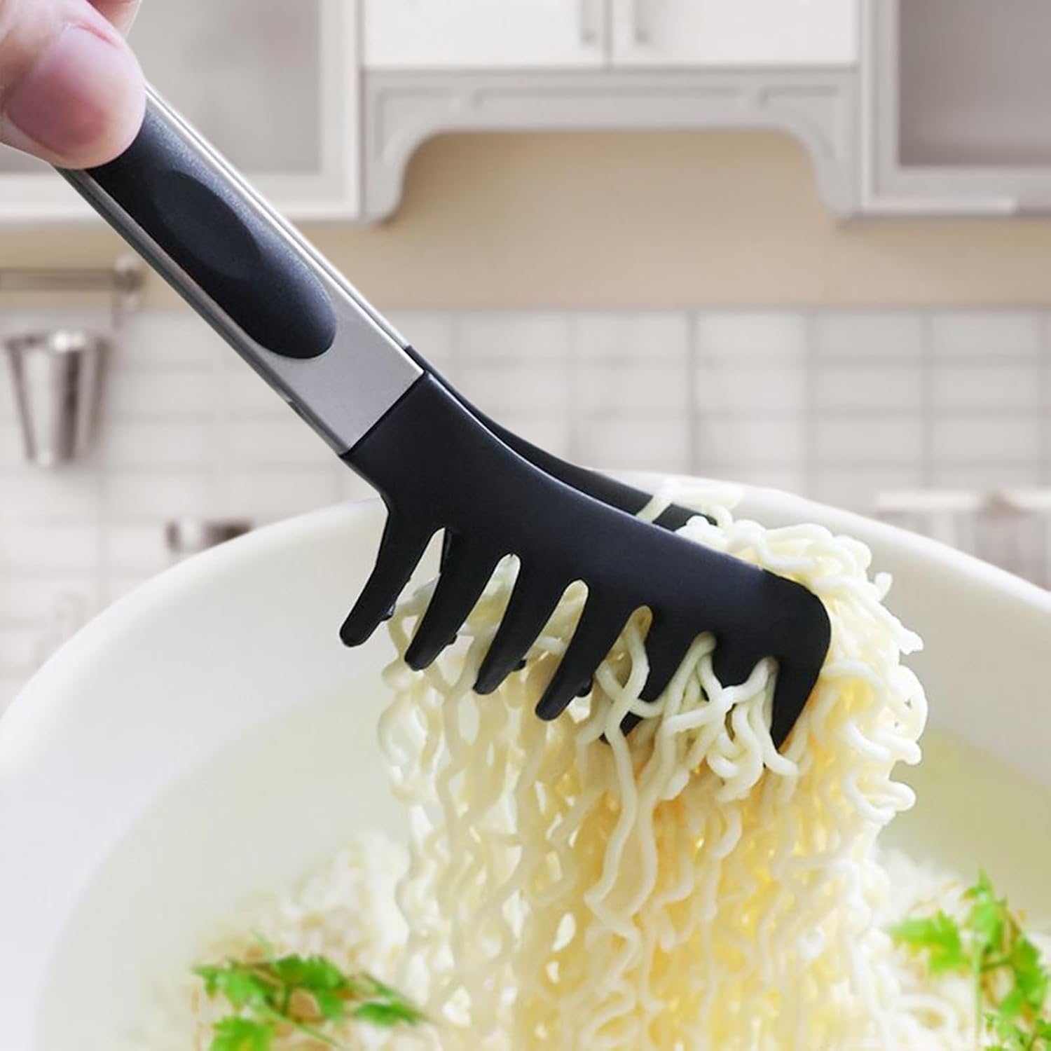 Pasta Tongs Rust-proof, Stainless Steel, Long, Heat-resistant