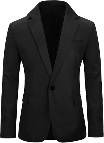 YUNCLOS Chaqueta blazer casual con solapa con muescas de 1 botón para hombre disponible en Yaxa Guatemala
