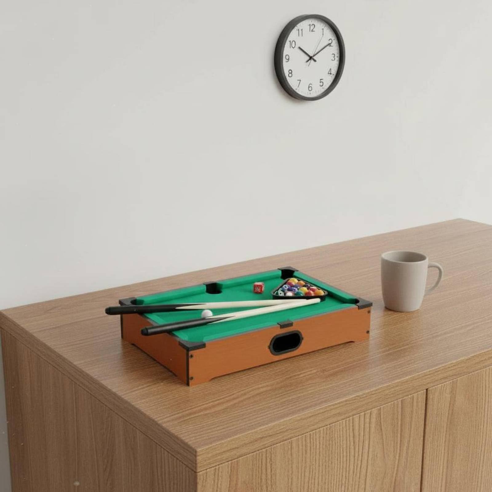 rockible Biliardo da Tavolo Bambini Gioco Educativo Snooker Mini Tavolo Pool Compatto con Superficie in Velluto Telaio Robusto Accessori Completi in Legno Flanella Adatto a Interni