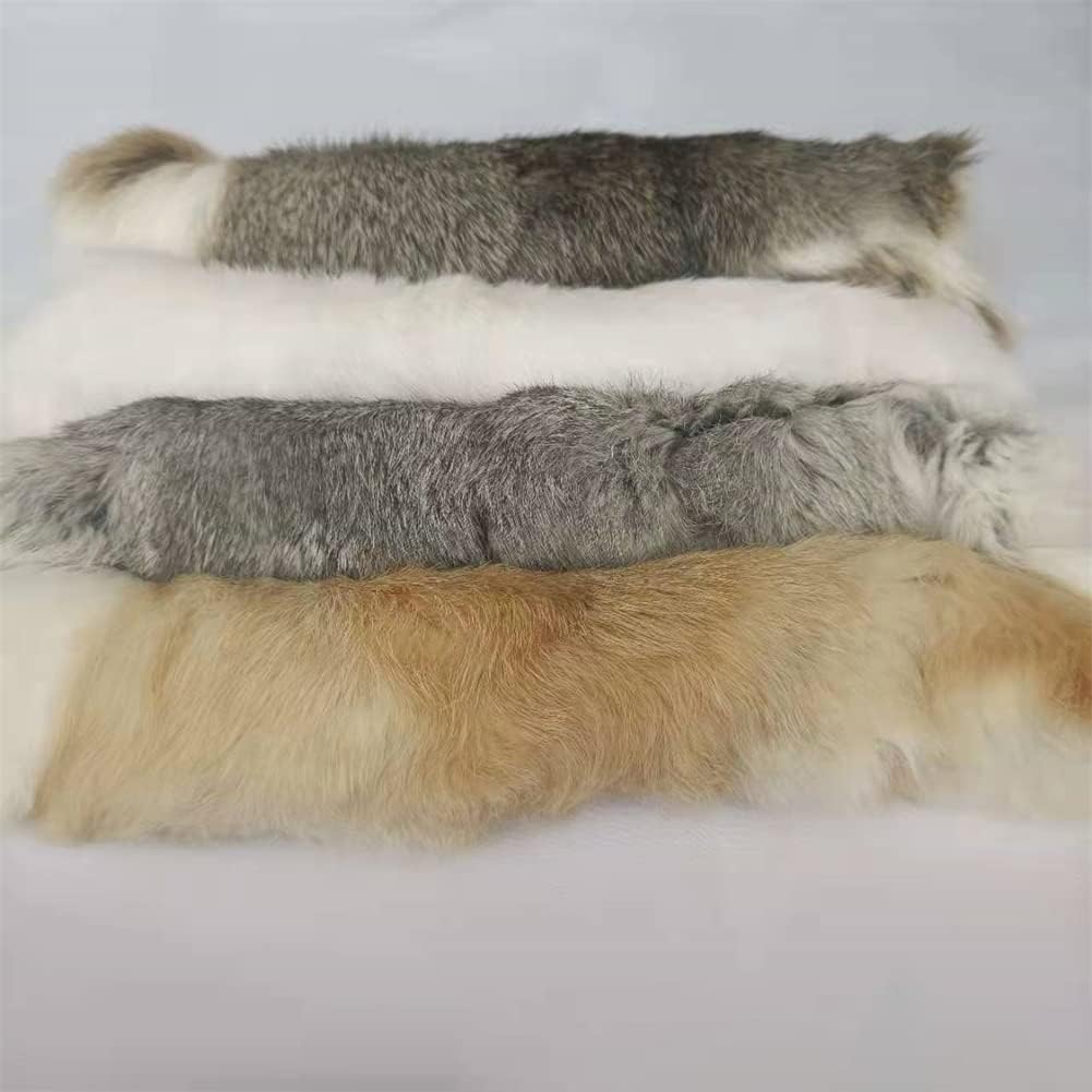 4pcs Assorted Bulk Craft Grade Natural Rabbit Hide Skin Quality Rabbit Pelts Perfect for Decoration, Cat/Dog Toys, Sewing, or Crafting Fur Hide 12" by 14"