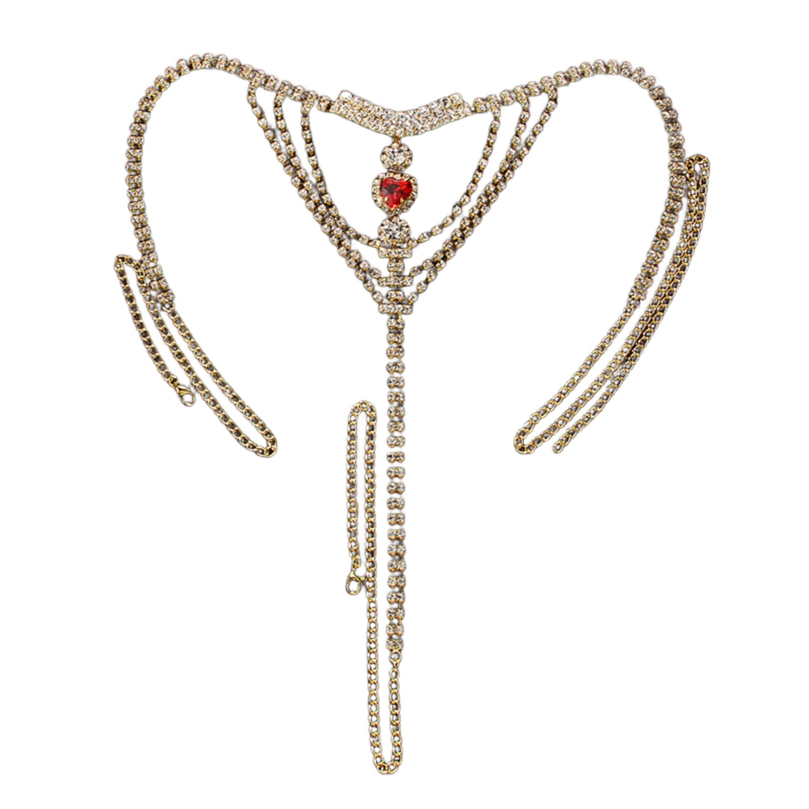 HUAJINGKEJI Crystal Thong For Women Waist Chain Heart Rhinestones For Nightclub Rhinestones Thong Panties