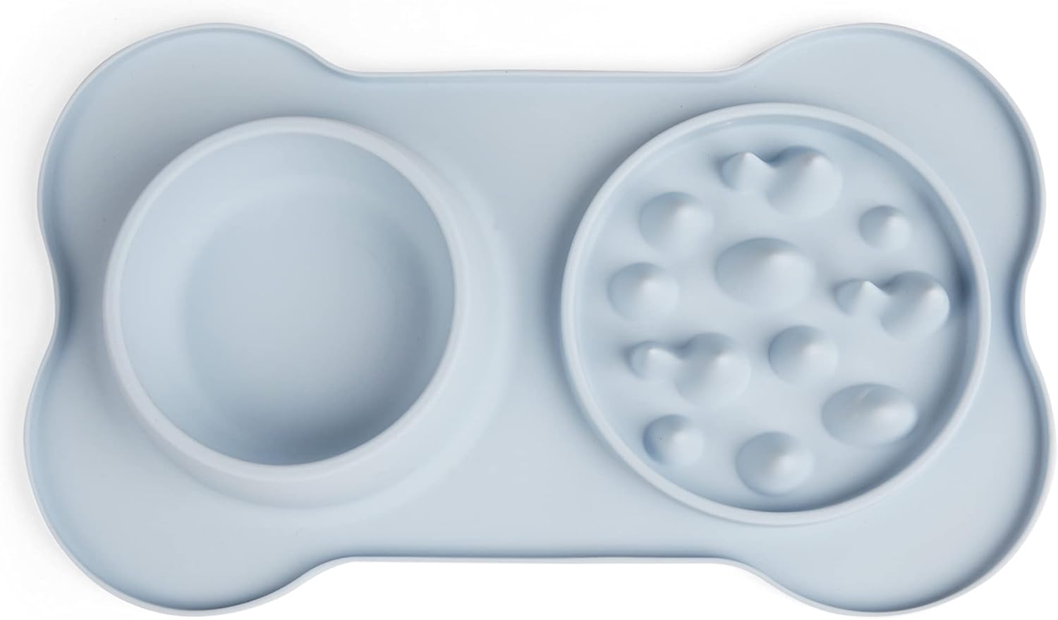 EveryYay Blue Slow Feeder Double Diner Dog Bowl 1.72 Cups