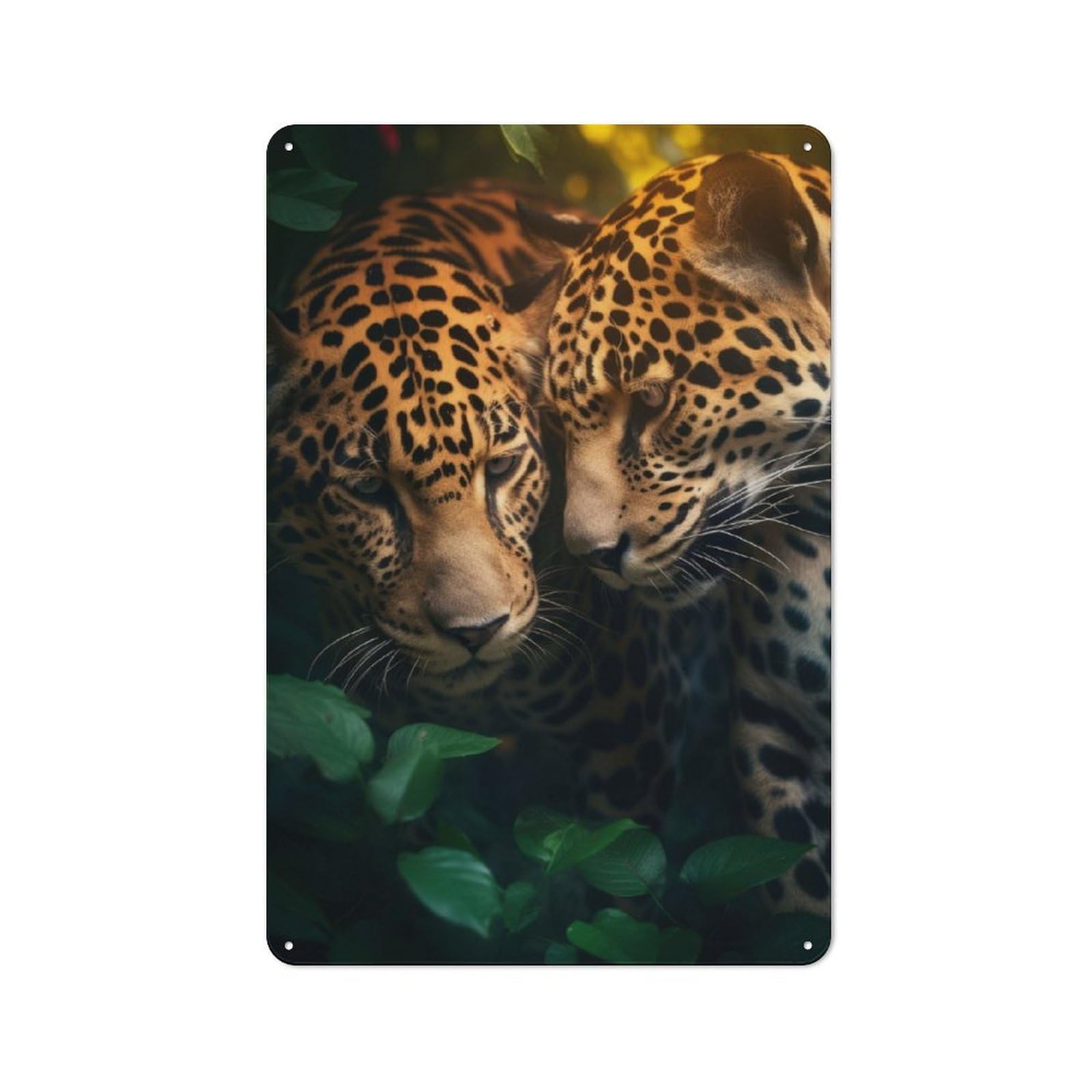 Junmoney Jaguar Love Romance Hug Cottage Style Country Metal Sign 30X20cm, Farmhouse Wall Decor For Farmhouse Kitchen, Pantry Or Dining Area