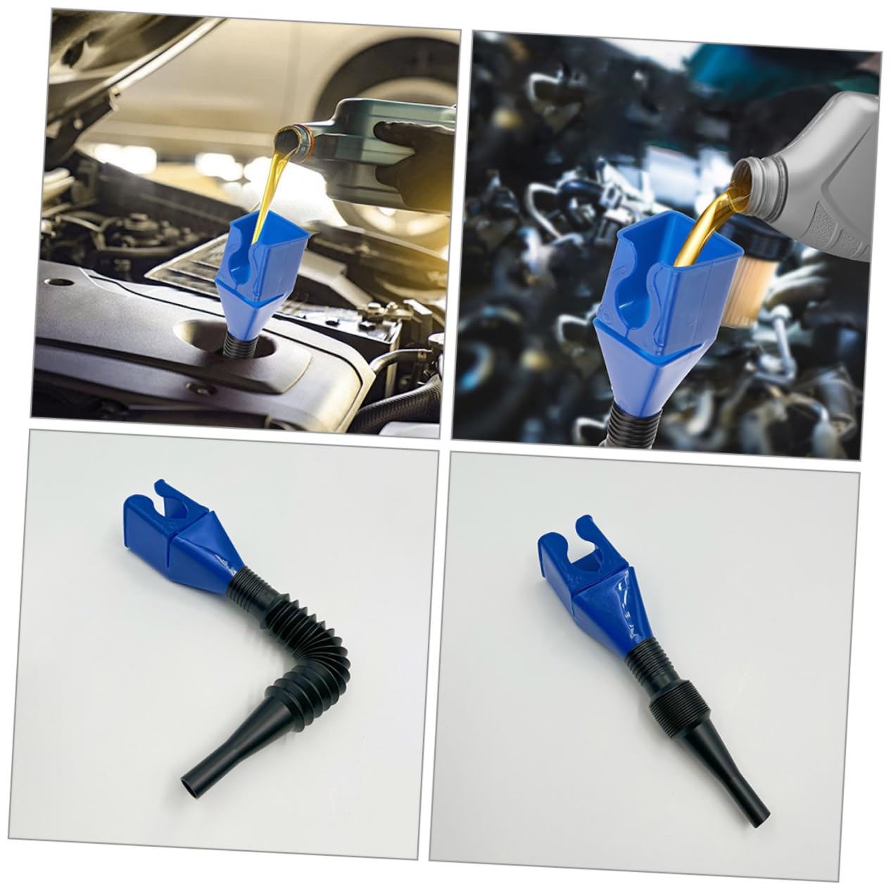 Alipis Embudo De Aceite Flexible Para Motocicletas Diseño De Boca Ancha Y Para Cambios De Aceite Y Vehículos 8 Piezas*3