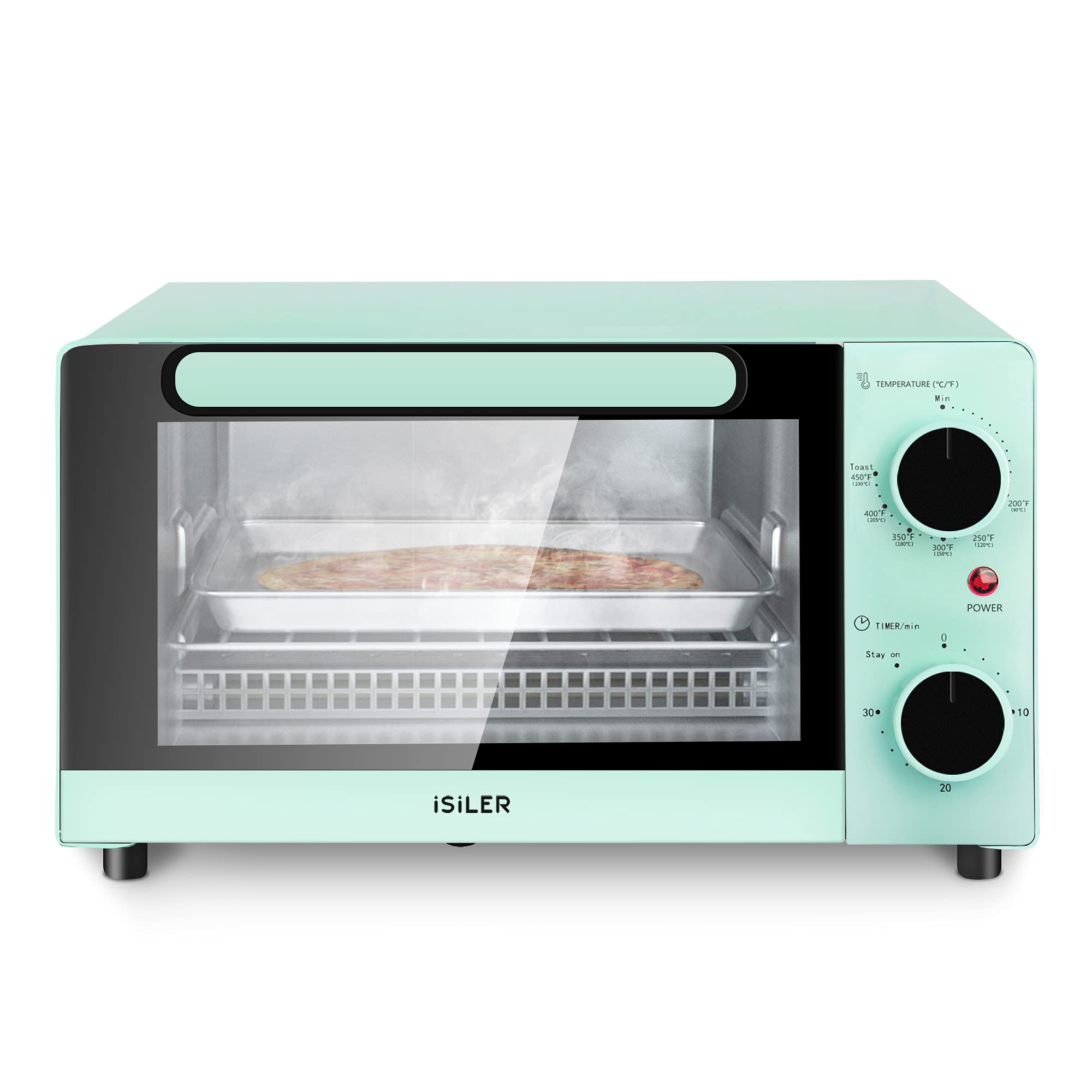 Buy Toaster Oven 4 Slice, ISILER 1200W Countertop Pizza Maker Fits 9