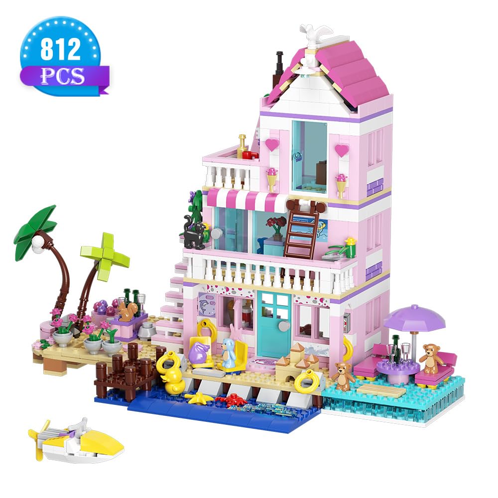 Amazon.com: MindBox Girls Seaside Villa Building Blocks