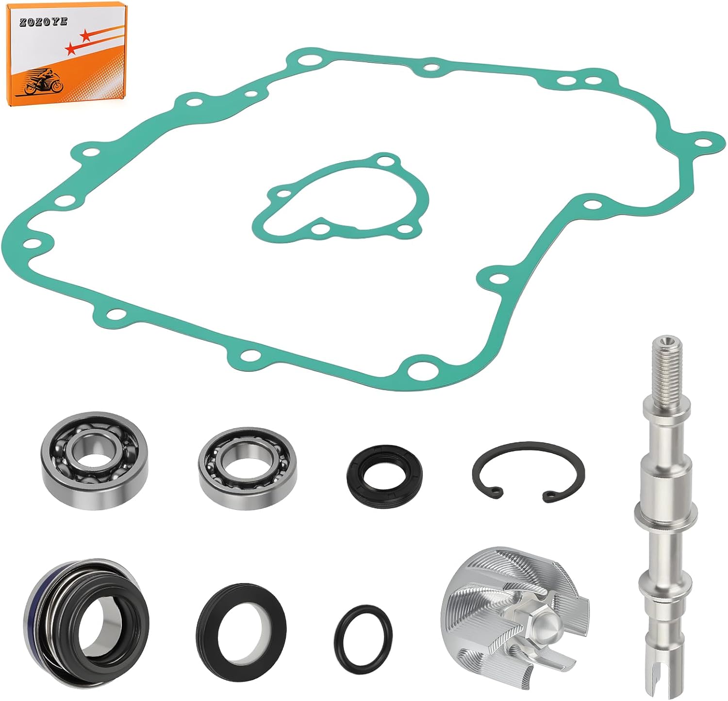 Water Pump Impeller Shaft w/Gasket Kit For Kawasaki Brute Force 300 KVF300 2012-2024 59256-Y001 13107-Y006