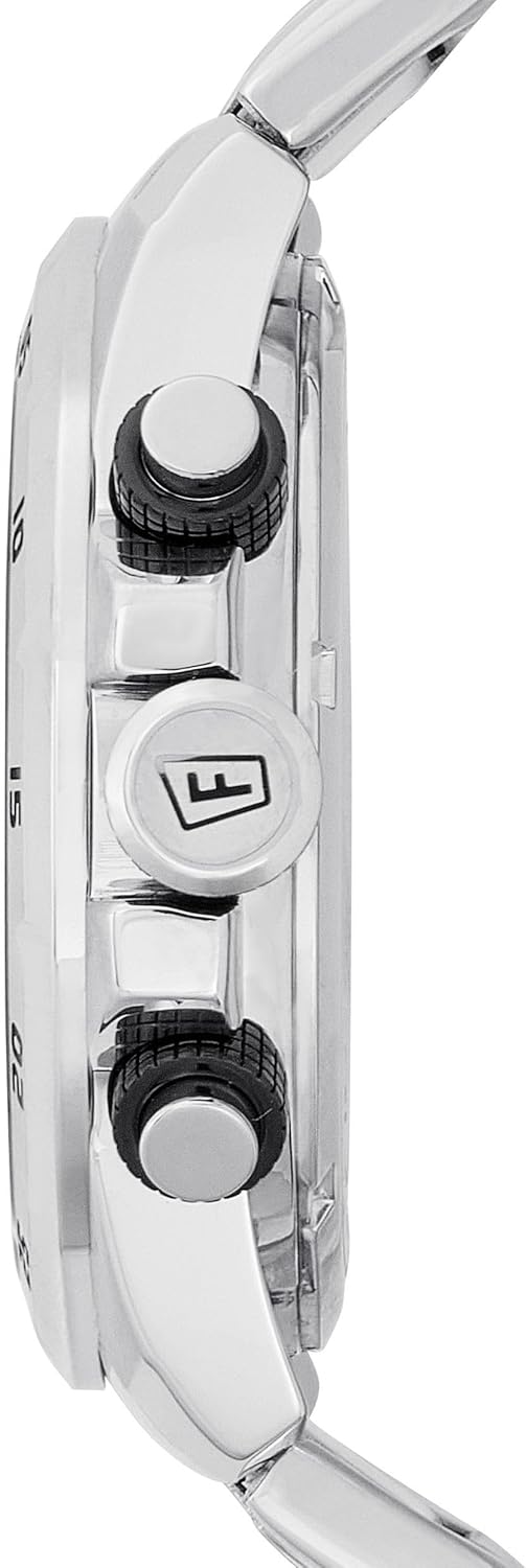 Davanti view of the Festina Sports Watch F20463/1, showing the silver dial, chronograph sub-dials, and stainless steel bracelet.