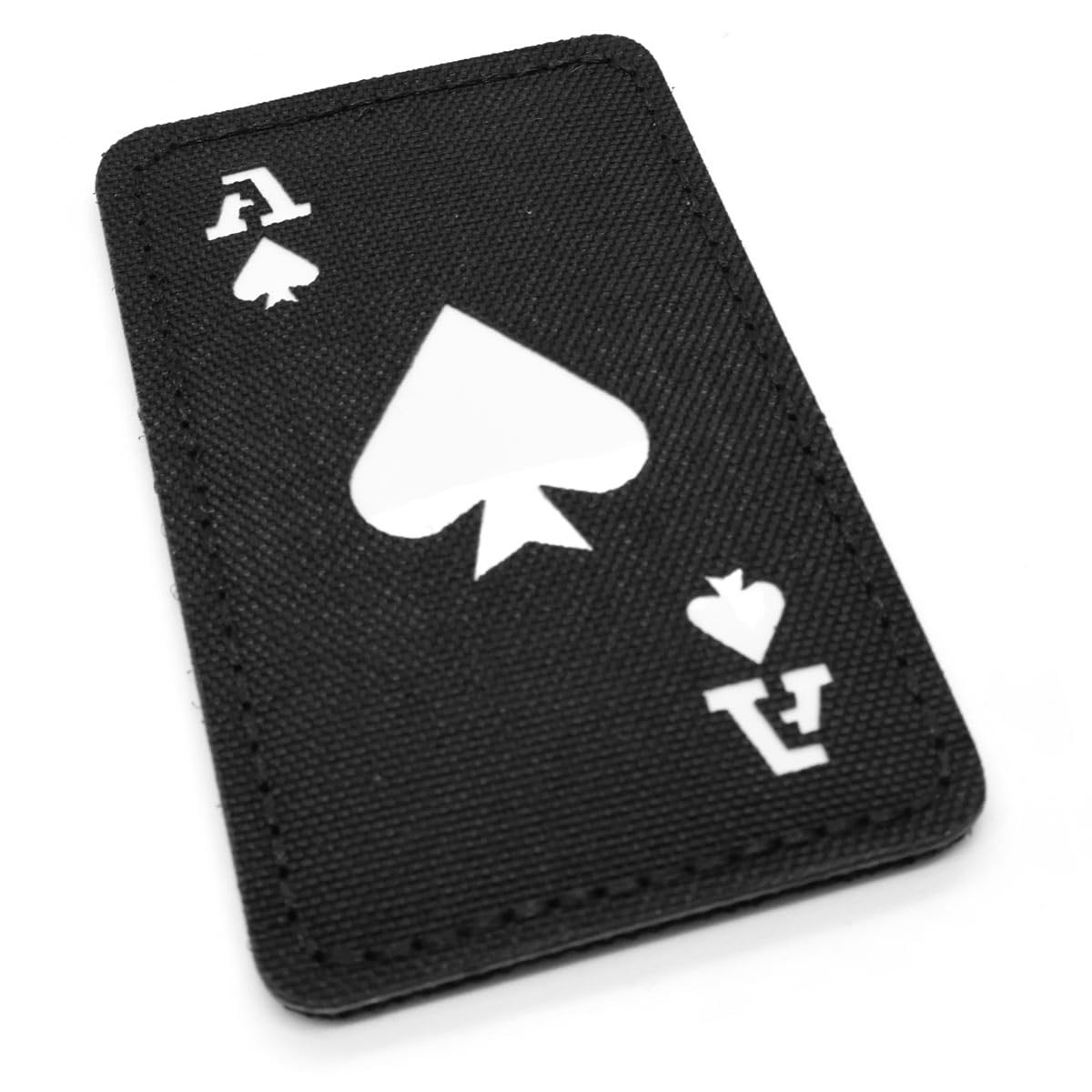 Ace of Spades Reflective Morale Patch Hook and Loop Fabric Playing Card Death Badge 8.1cm x 5.1cm British Forces Airsoft Black, Green, Tan (Black)