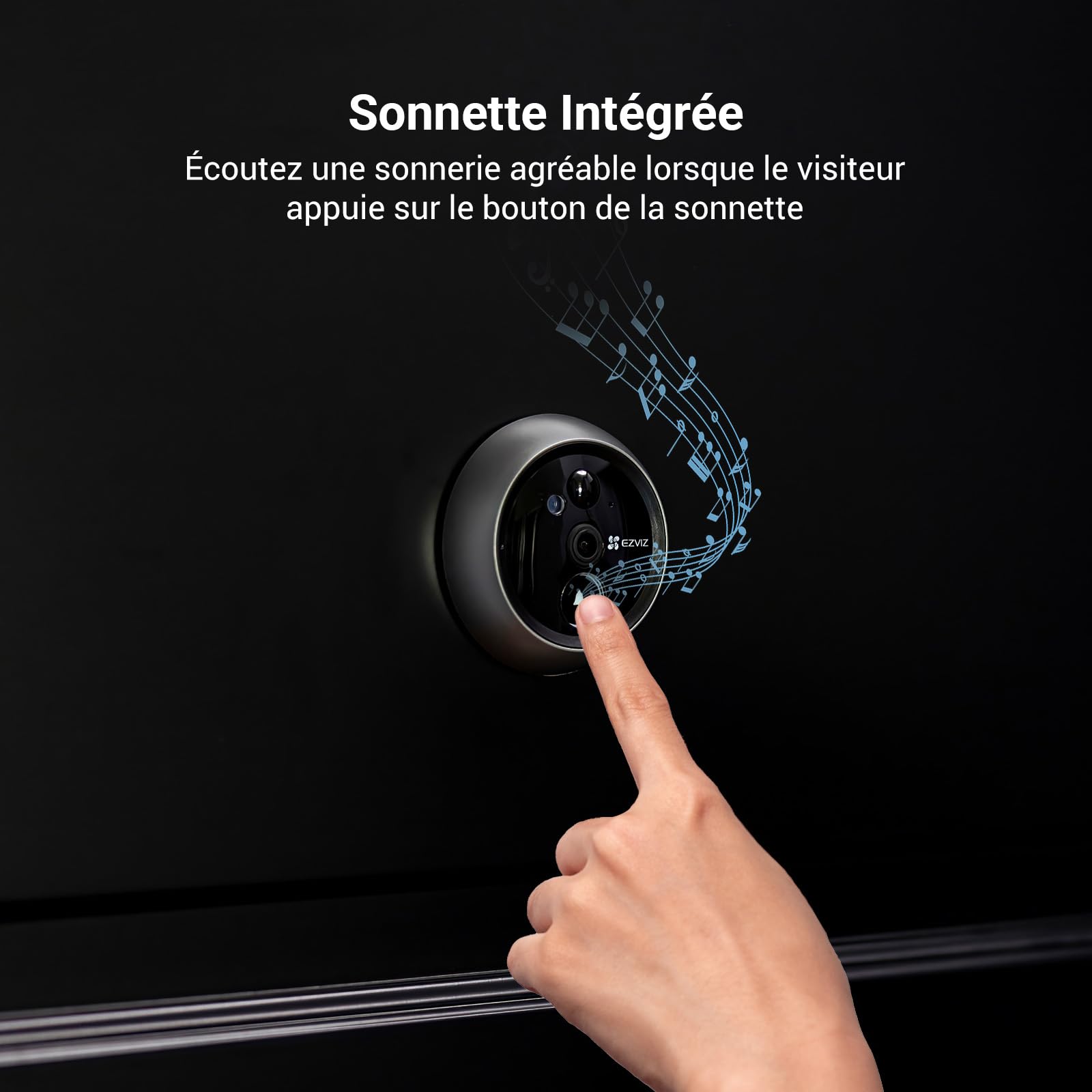 EZVIZ DP2C 1080P Visiophone Connecté Interphone Vidéo avec Moniteur 4.3 Pouces, Détection de Mouvement PIR, Audio Bidirectionnel, Vision Nocturne 5m