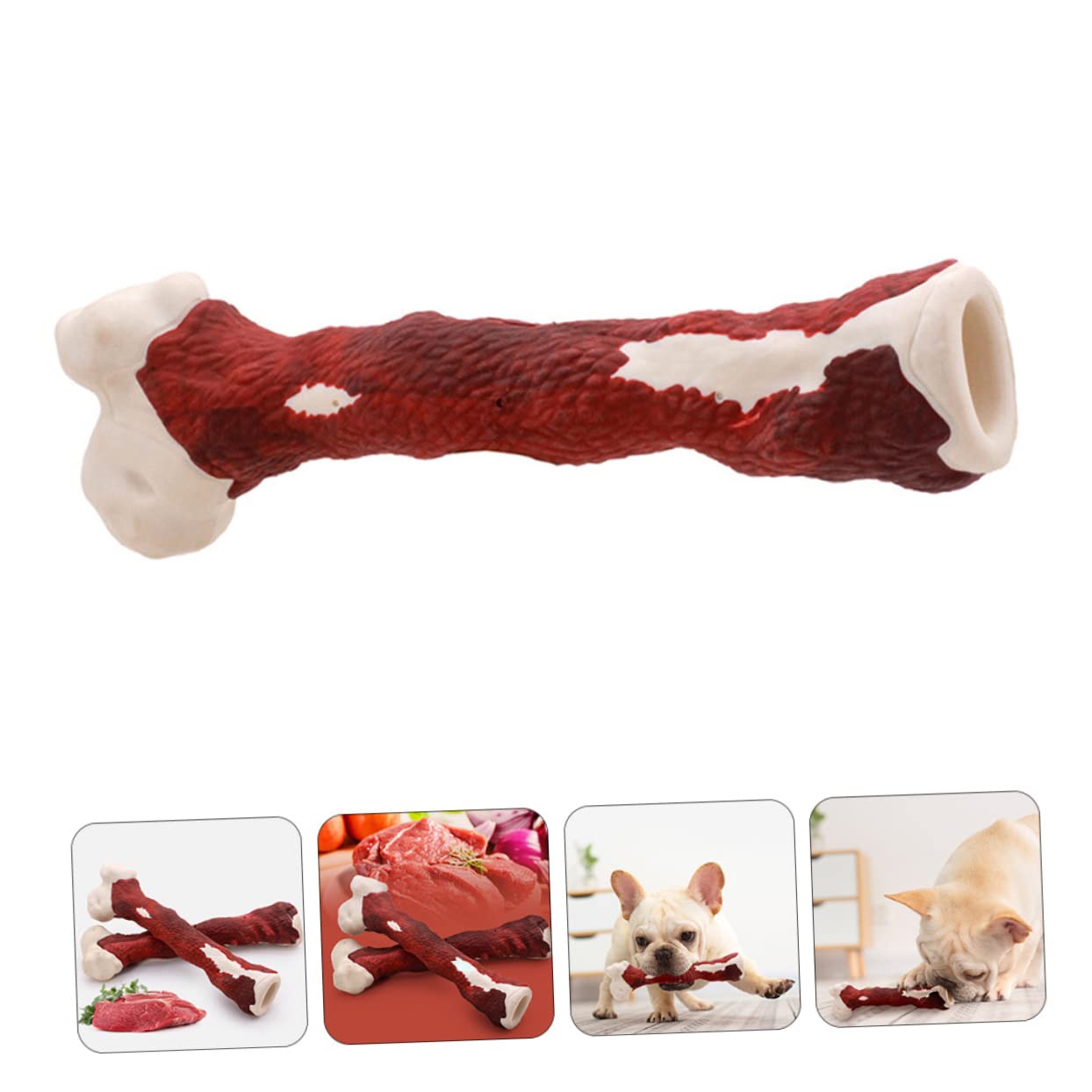 FRCOLOR 2 Huesos masticables para Mascotas Juguete Interactivo para Cachorros en Forma de Hueso Masticar Hueso Juguete Dogman Juguete para Perros Molar Animales pequeños Goma